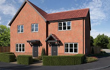 2 bedroom house - artist's impression subject to change. Please note the above computer generated image depicts a typical home at Barton Road, Barlestone and some details, materials, landscaping and levels of ground may vary.